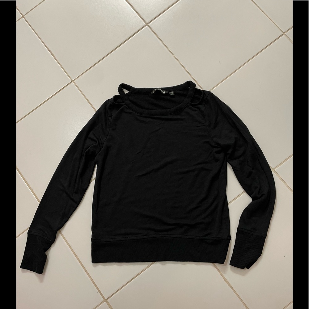 Athleta black cold shoulder sweatshirt